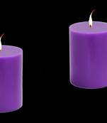 Paraffin Wax Smokeless Scented 2.5"X3" Tall Pillar Candle for Decoretion Pack of 2 Purple