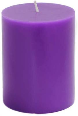 Paraffin Wax Smokeless Scented 2.5"X3" Tall Pillar Candle for Decoretion Pack of 2 Purple 2
