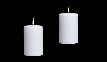 Paraffin Wax Smokeless Scented 2.5"X3" Tall Pillar Candle for Decoretion Pack of 2 White 1