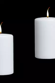 Paraffin Wax Smokeless Scented 2.5"X3" Tall Pillar Candle for Decoretion Pack of 2 White