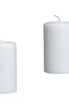 Paraffin Wax Smokeless Scented 2.5"X3" Tall Pillar Candle for Decoretion Pack of 2 White