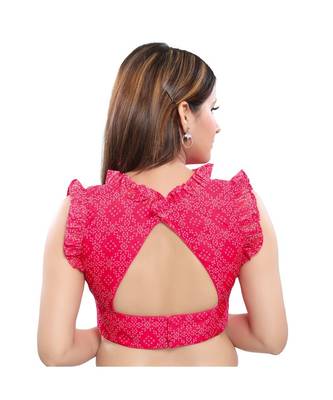 Silk Blend Padded Boat Neck Pink Blouse 2