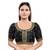 Muhenera Art Silk Padded Round Neck Black Blouse