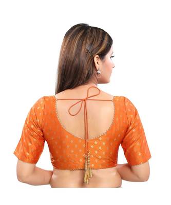 Jacquard Padded V-Neck Mustard Blouse 2