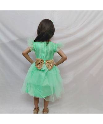 Green Princess dress with big sequin bow 2