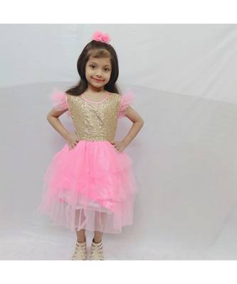 Pink Princess dress with big sequin bow 1