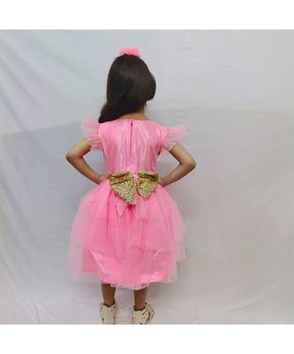 Pink Princess dress with big sequin bow 2