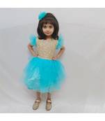 Blue Princess dress with big sequin bow