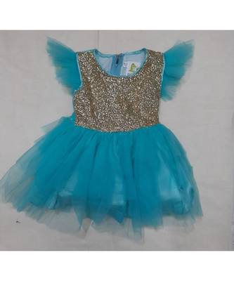 Blue Princess dress with big sequin bow 3