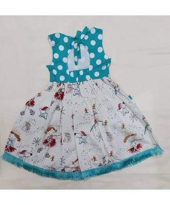 Green Polkadot cupcake frock with pockets 2