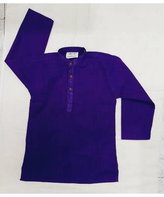 Purple South Cotton Solid Kurta 1