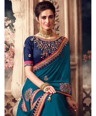 blue art silk embroidered art silk sarees 1