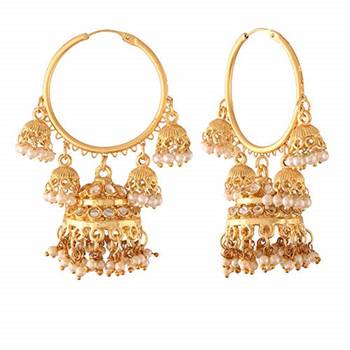 Pearl Jhumki Hoop Earring for Women  4
