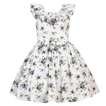 Black printed cotton kids-girl-gowns 1