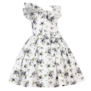 Black printed cotton kids-girl-gowns 4