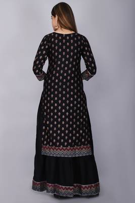 Black embroidered rayon kurtas-and-kurtis 2