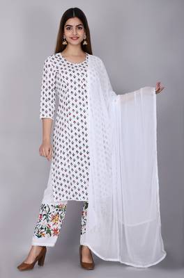 White printed rayon kurtas-and-kurtis 1