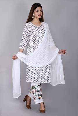 White printed rayon kurtas-and-kurtis 4
