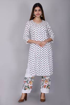 White printed rayon kurtas-and-kurtis 5
