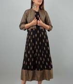 Black printed rayon kurtis with Jacket