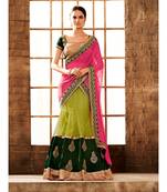 Net lehanga with dupion blose and chiffon dupatta