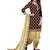 Brown Floral Print Leon Unstitched Salwar Kameez