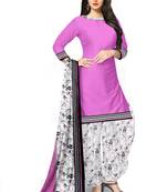 Purple Floral Print Leon Unstitched Salwar Kameez