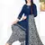 Blue Floral Print Leon Unstitched Salwar Kameez
