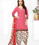 Pink Floral Print Leon Unstitched Salwar Kameez