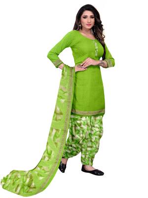 Green Abstract Print Leon Unstitched Salwar Kameez 2