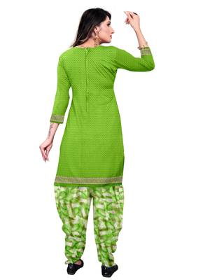 Green Abstract Print Leon Unstitched Salwar Kameez 3