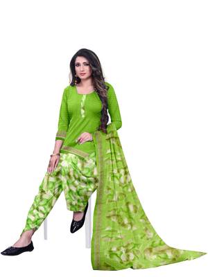 Green Abstract Print Leon Unstitched Salwar Kameez 4
