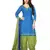 Blue Floral Print Leon Unstitched Salwar Kameez