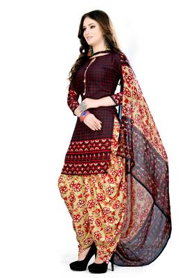 Black Floral Print Leon Unstitched Salwar Kameez 2