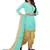 Aqua-Blue Printed Leon Unstitched Salwar Kameez