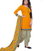 Yellow Floral Print Leon Unstitched Salwar Kameez