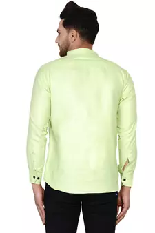 Green plain cotton men-kurtas