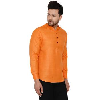 Yellow plain cotton men-kurtas 2