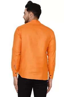 Yellow plain cotton men-kurtas