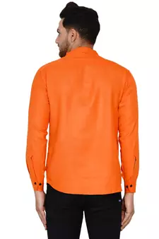Orange plain cotton men-kurtas