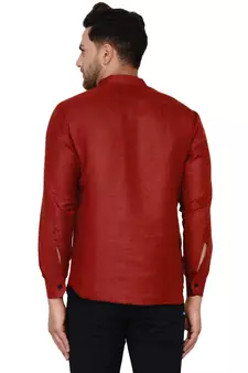 Maroon plain cotton men-kurtas