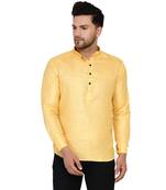 Yellow plain cotton men-kurtas