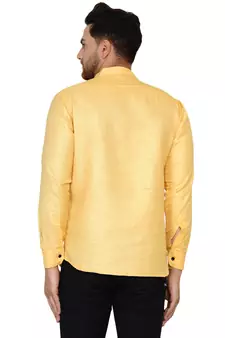 Yellow plain cotton men-kurtas