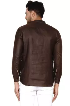 Brown plain cotton men-kurtas