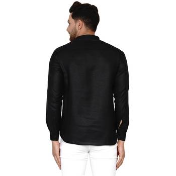 Black plain cotton men-kurtas 4