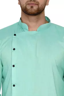 Green plain rayon men-kurtas