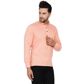 Pink plain rayon men-kurtas 2