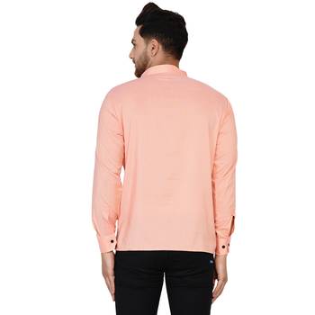 Pink plain rayon men-kurtas 4