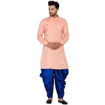 Pink plain rayon men-kurtas 1