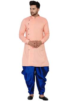 Pink plain rayon men-kurtas
